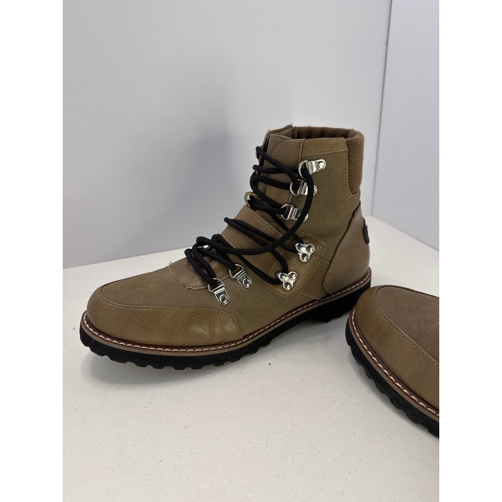 Nautica Elliette Mens Hiking Boots Tan Olive Ankle Lug Sole D-Ring Lace Up Sz 10 - Picture 7 of 8